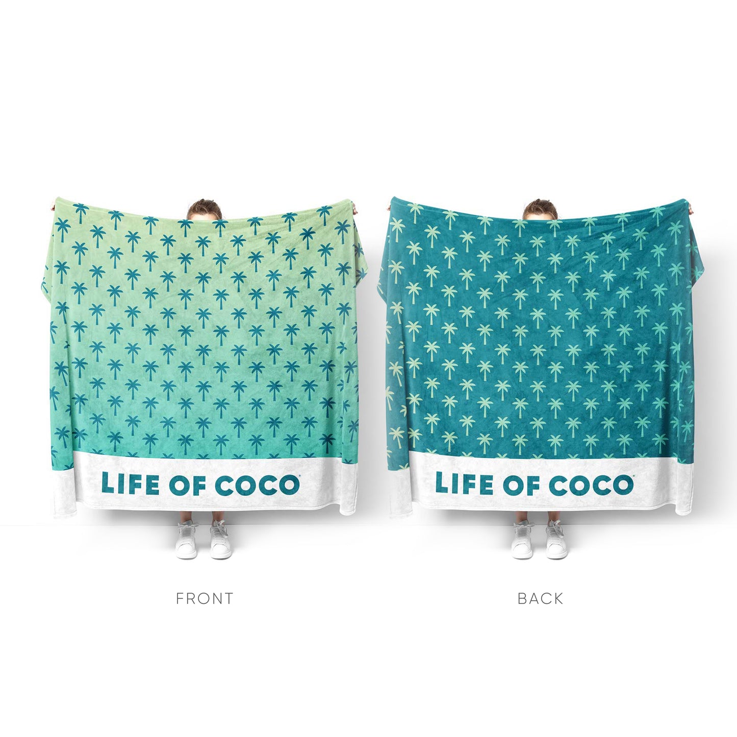 life of coco sand-free beach towels reversible extra large palm trees