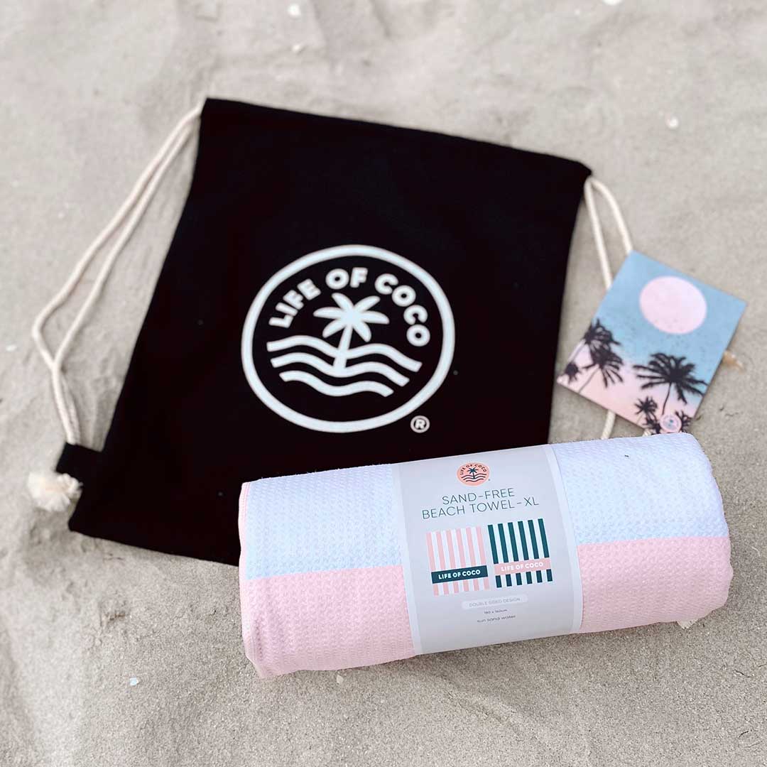 Sand-free Towel Giftpack - includes beach bag + personalised message