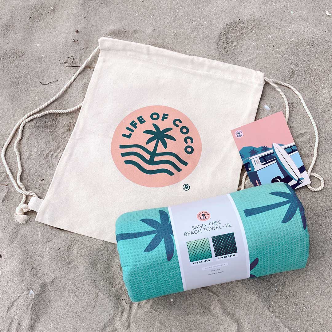 Sand-free Towel Giftpack - includes beach bag + personalised message